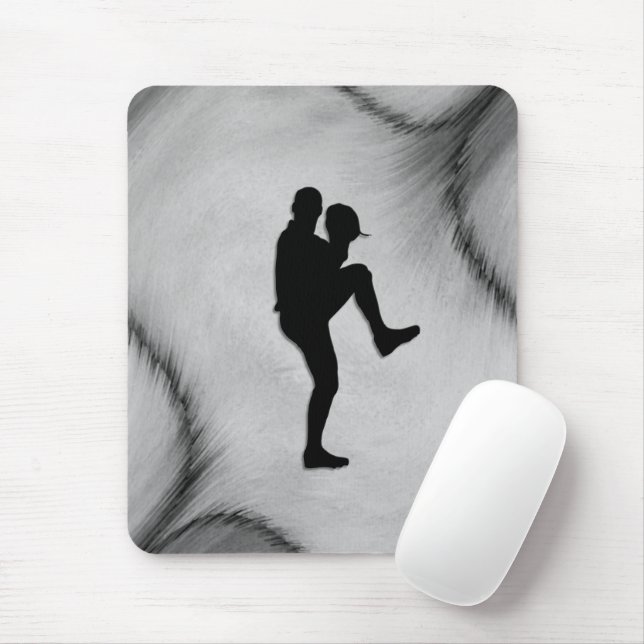 Baseball Player Pitcher Windup Mousepad (Mit Mouse)