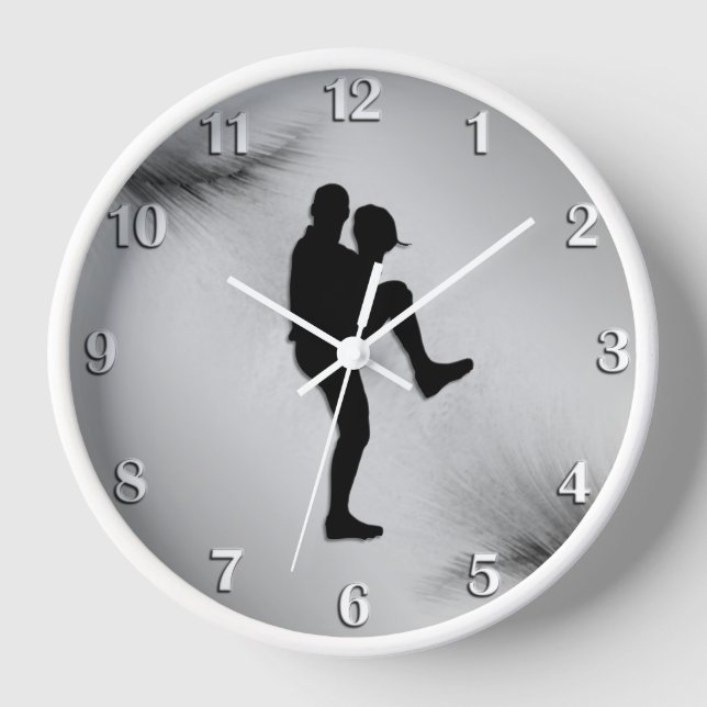 Baseball Player Pitcher Windup weiße Zahlen Uhr (Vorderseite)