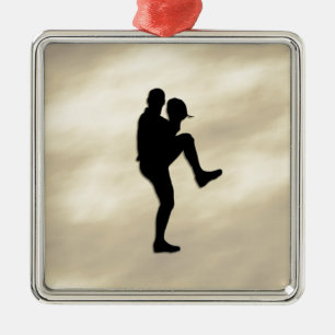 Baseball Player Pitcher winduzieren Silbernes Ornament