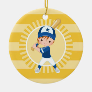 Baseball Player - Redhead Boy Keramik Ornament