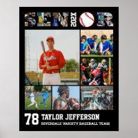 Baseball Player Senior Night Sports Foto Collage