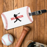 Baseball Player-Silhouette mit dem Namen Sports Ba Gepäckanhänger<br><div class="desc">Suchen Sie ein spezielles und maßgeschneidertes Geschenk für den Baseballfan in Ihrem Leben, etwas für ein Kind, das Baseball Lieben, oder vielleicht will du ein für den Baseballtrainer? Schauen Sie sich nur unser personalisiertes Baseball Game Sports Towel an, das eine Silhouette eines Baseballspielers aufweist, der einen Streik trifft, Baseballstich auf...</div>