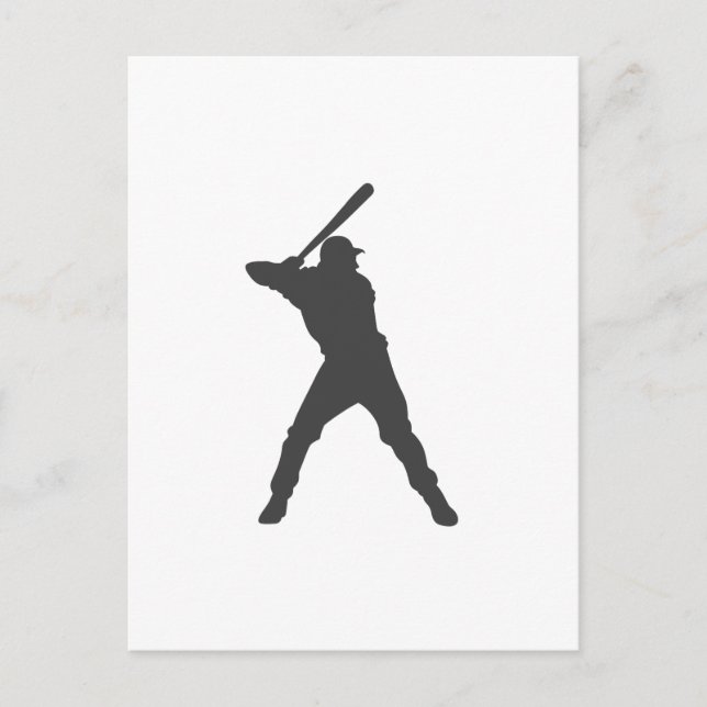 Baseball-Player-Silhouette Postkarte (Vorderseite)
