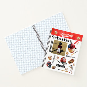 Baseball Player Software PERSONALISIERT Foto & Nam Notizbuch