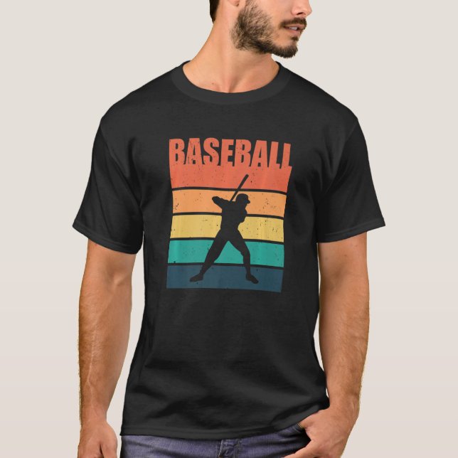 Baseball Player Sportfans Vintag T-Shirt (Vorderseite)