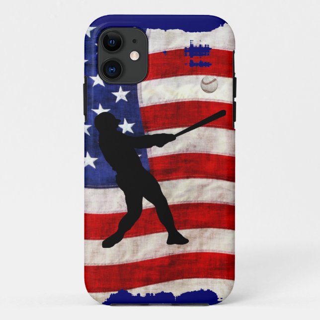 Baseball Player Sports Ball Game US Flag Case-Mate iPhone Hülle (Rückseite)