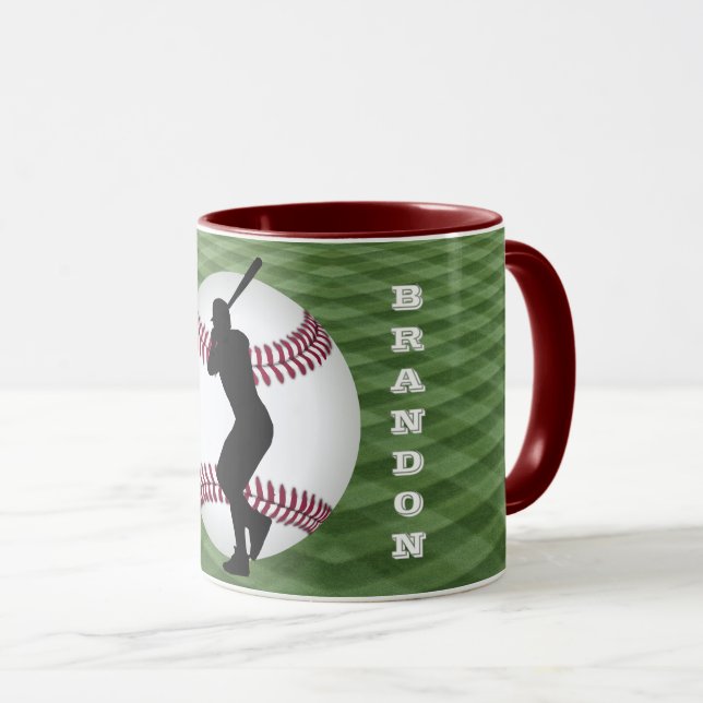 Baseball-Player-Tasse mit seinem Namen Tasse (VorderseiteRechts)