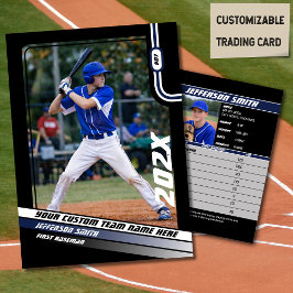 Baseball Player Trading Card Custom Blue Geschenk Telefonnummerkarte