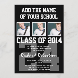 Baseball Player's Abschluss Class of 2014 Varsity Einladung