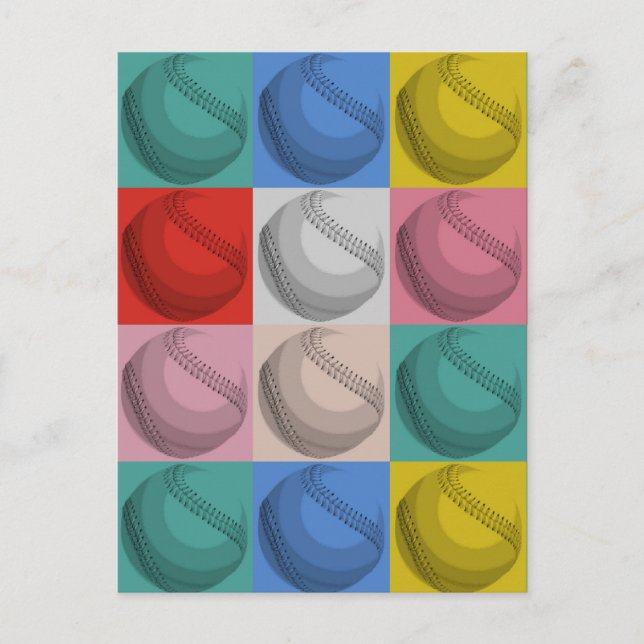Baseball Pop Art Postkarte (Vorderseite)