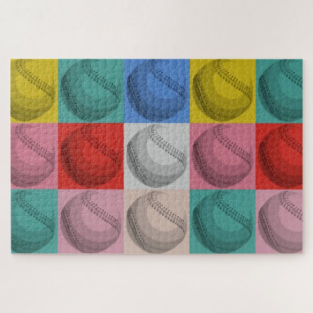 Baseball Pop Kunst, Dichtung und Musik Puzzle (Horizontal)