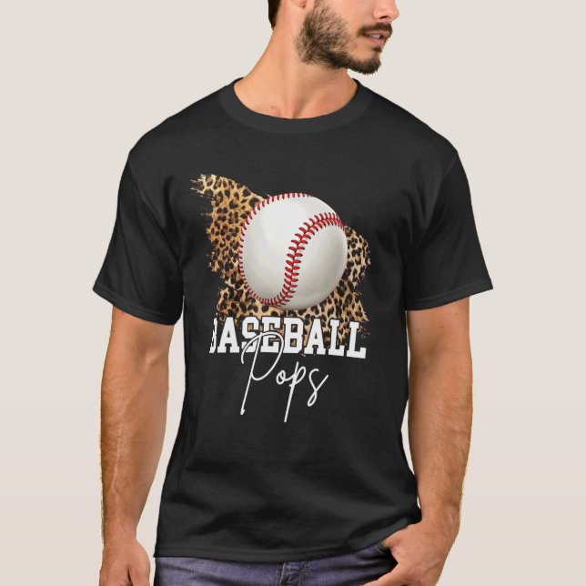 Baseball Pops Leopard Herz T-Shirt (Vorderseite)
