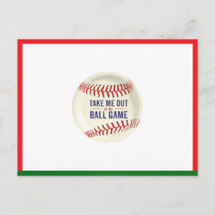Baseball Postcard (Bring mich raus zum Ballpark) Postkarte