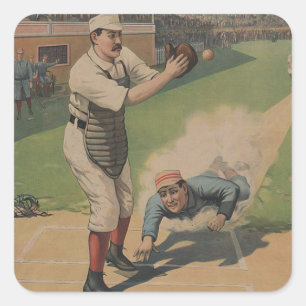 Baseball Poster Quadratischer Aufkleber