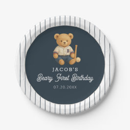 Baseball Preppy Bear 1. Geburtstag Pappteller
