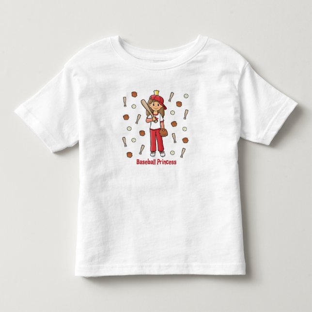 Baseball Princess Kleinkind T-shirt (Vorderseite)