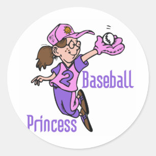 Baseball Princess T - Shirt und Geschenke Runder Aufkleber