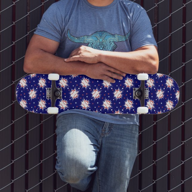 Baseball-Print-Skateboard Skateboard (Außenbereich 3)