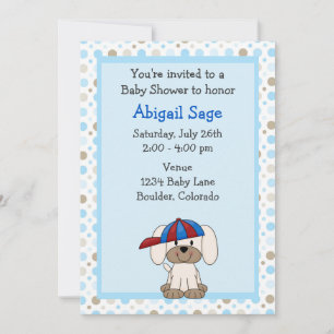 Baseball Puppy Baby Dusche Einladung