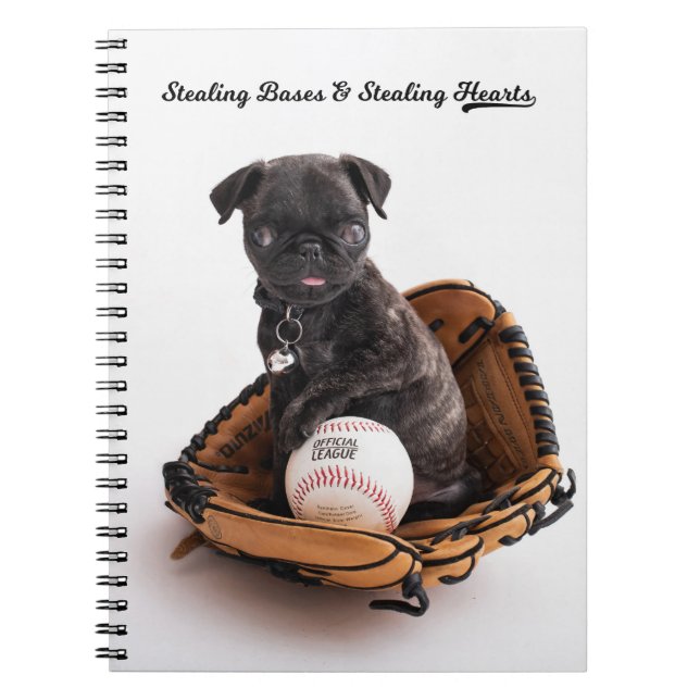 Baseball-Puppy-Notebook Notizblock (Vorderseite)