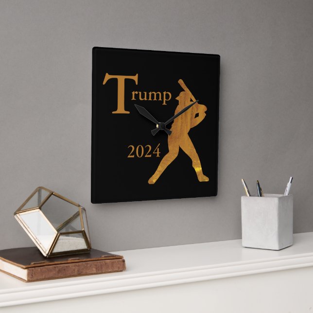 Baseball Quadratische Wanduhr (Büro)