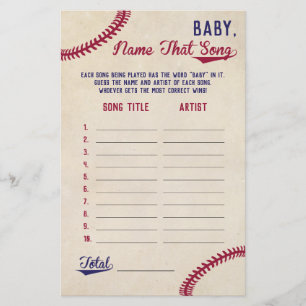 Baseball rät das Baby Song Baby Shooting Game Flyer