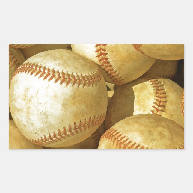 Baseball Rechteckiger Aufkleber (Vorderseite)
