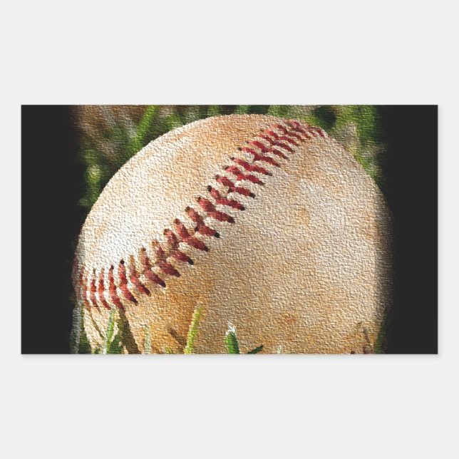 Baseball Rechteckiger Aufkleber (Vorderseite)