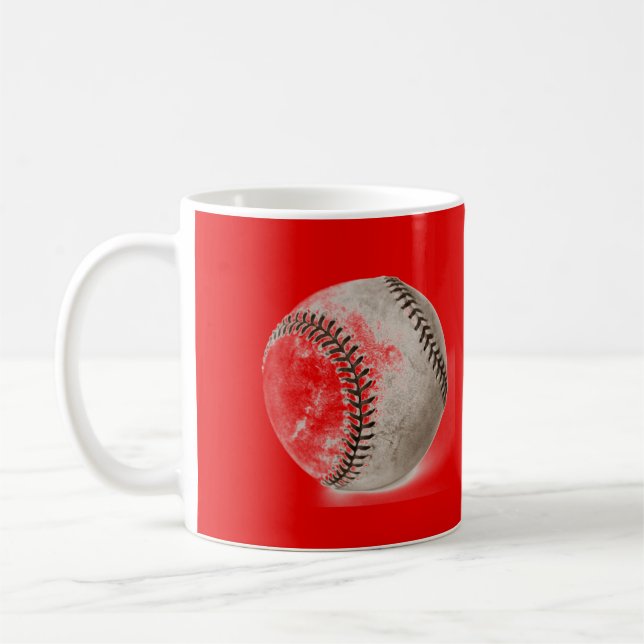 Baseball Red Pop Art Kaffeetasse (Links)