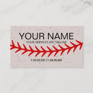Baseball Red Stitches Lace Themed Visitenkarte