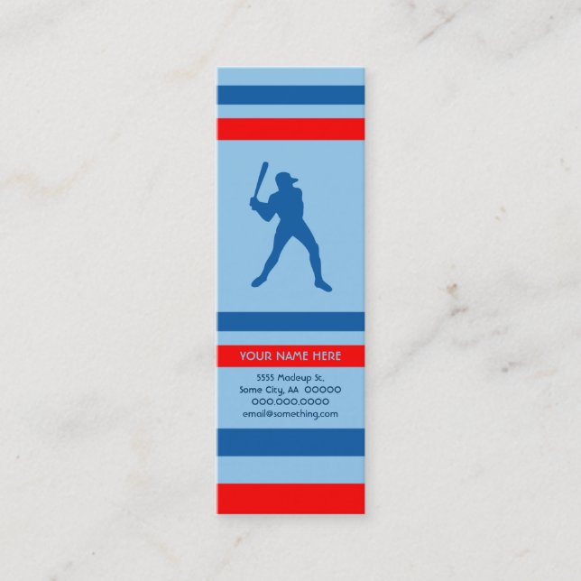 Baseball : Retro-Stil: Mini Visitenkarte (Vorderseite)