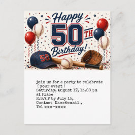 Baseball rettet das Datum 50. Geburtstagsfeier  Postkarte