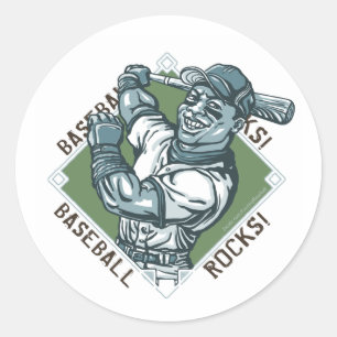 Baseball Rocks Batter Sticker