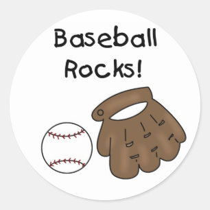Baseball Rocks T - Shirt und Geschenke Runder Aufkleber