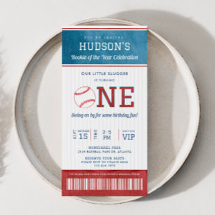 Baseball Rookie 1. Geburtstag Einladung