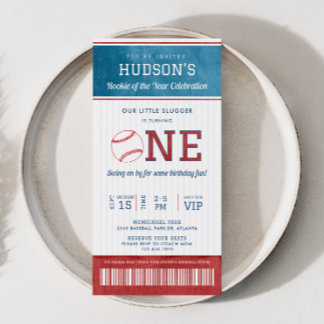 Baseball Rookie 1. Geburtstag Einladung