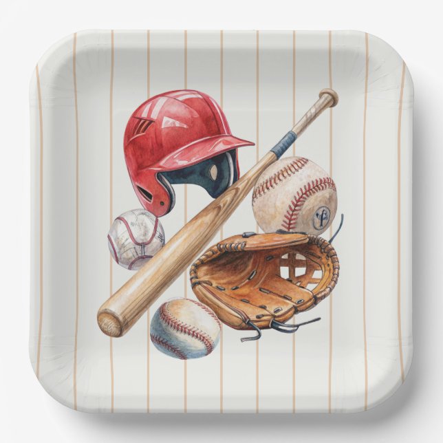 Baseball Rookie Birthday Pappteller (Vorderseite)