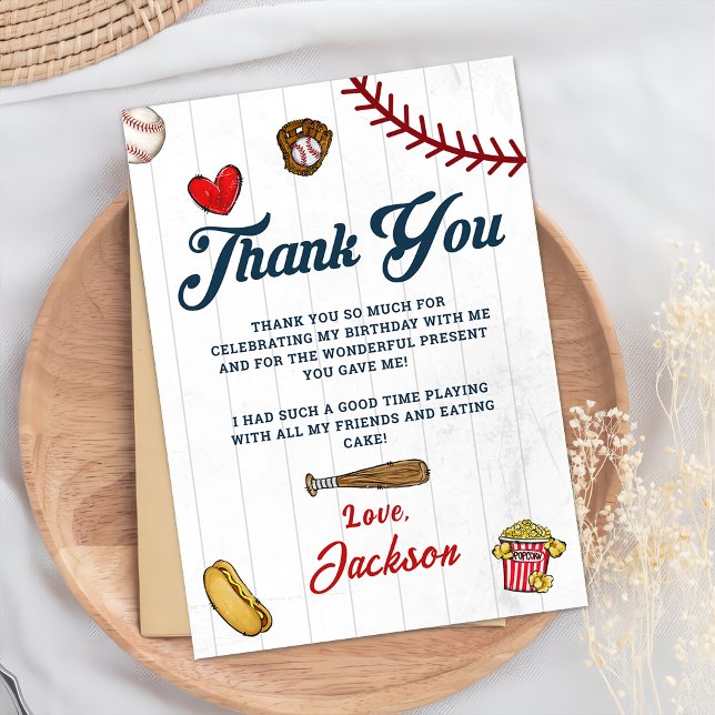 Baseball Rookie Boys Geburtstag Danke Karte (Von Creator hochgeladen)