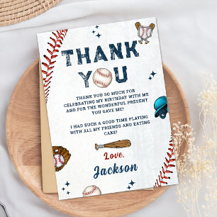Baseball Rookie Boys Geburtstag Danke Karte