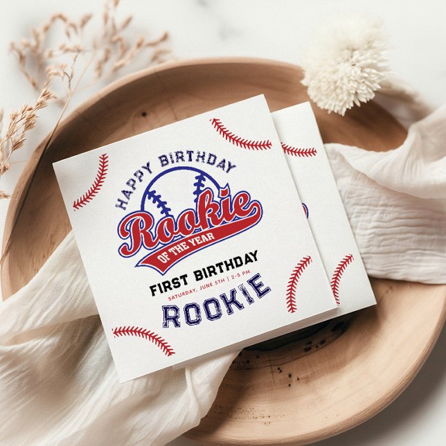 Baseball-Rookie des 1. Geburtstags Serviette (Von Creator hochgeladen)