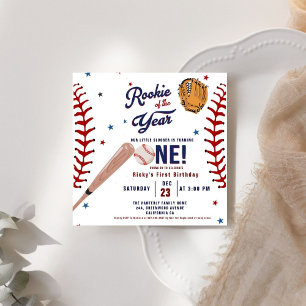 Baseball Rookie des Jahres Baseball 1. Geburtstag Einladung
