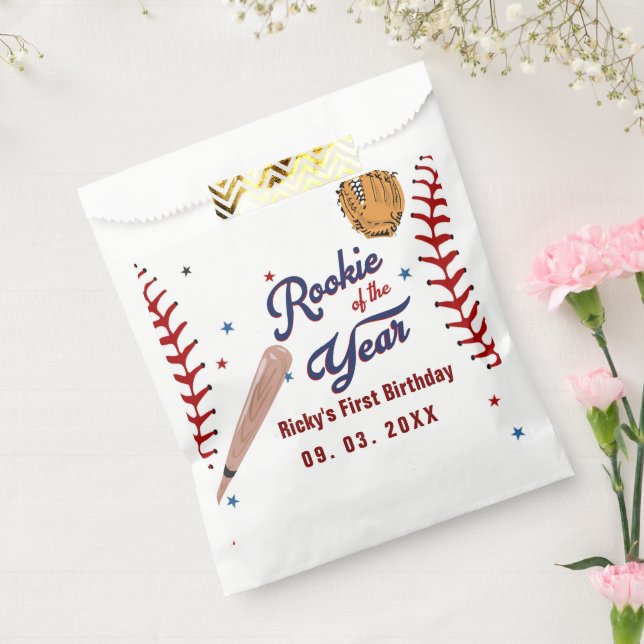 Baseball Rookie des Jahres Baseball 1. Geburtstag Geschenktütchen (Versiegelt)