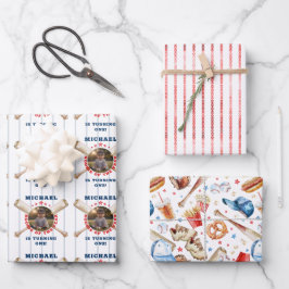 Baseball Rookie des Jahres Foto Geburtstag Geschenkpapier Set