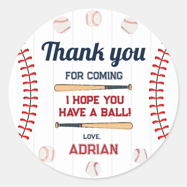 Baseball Rookie des Jahres Geburtstag Gnade Runder Aufkleber (Vorderseite)