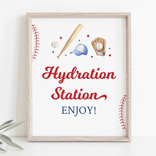 Baseball Rookie Hydration Station Birthday Sign Poster (Von Creator hochgeladen)