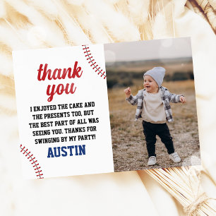 Baseball Rookie Year Boy 1. Geburtstag Foto Dankeskarte