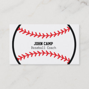 Baseball Rot Stich Coach Sport Visitenkarte