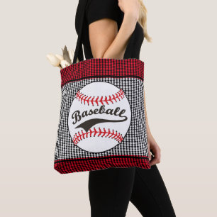 Baseball-rote schwarze Druck-Taschen-Tasche