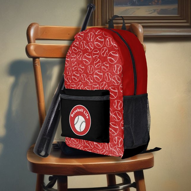 Baseball Roter Druck Bedruckter Rucksack (Von Creator hochgeladen)