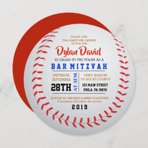 BASEBALL ROUND Bar Bat Mitzvah Einladung